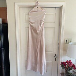 Shiny Satin Champagne Bridesmaid dress